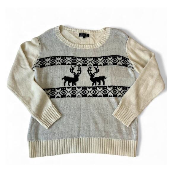 POL Sweaters - Women's Anthropologie POL Holiday/Christmas Reindeer Sweater Size Small